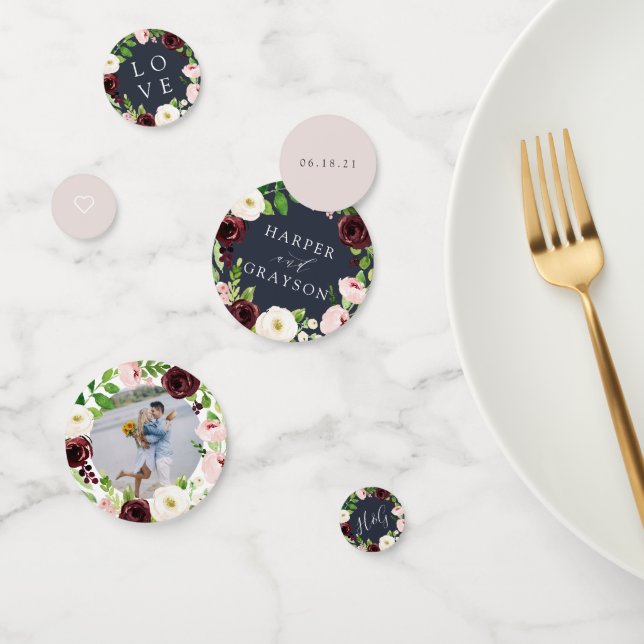 Midnight Romance Personalised Wedding Confetti (Group)