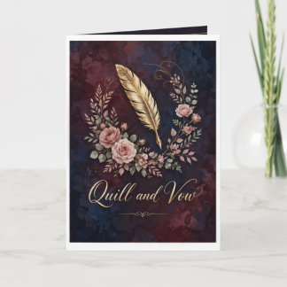 Midnight Romance Wedding Vow Card -dark burgundy