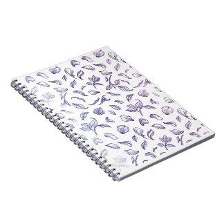Midnight Rose Petals: Modern Line Art Notebook