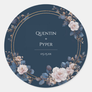 Midnight Rose Wreath Wedding Sticker