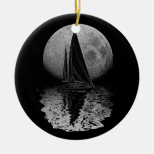 Midnight Sailing Ceramic Tree Decoration