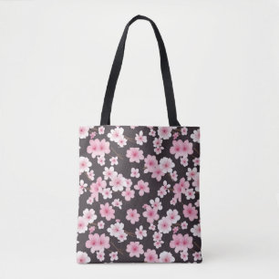 Midnight Sakura: A Cherry Blossom Symphony Tote Bag