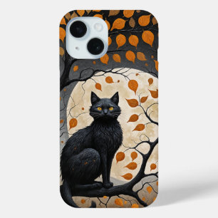 Midnight Sentinel Under the Harvest Moon iPhone 15 Case