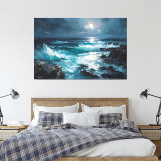 Midnight Serenade: Lunar Tide Canvas Print