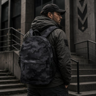 Midnight Shadow Tactical Camouflage Pattern Printed Backpack