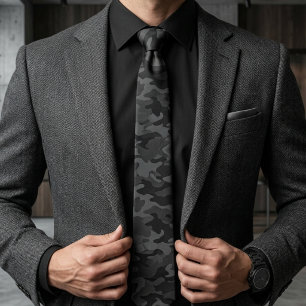 Midnight Shadow Tactical Camouflage Pattern Tie