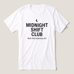 Midnight Shift Club Minimalist Typography Design Tri-Blend Shirt