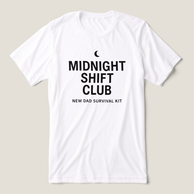 Midnight Shift Club Minimalist Typography Design Tri-Blend Shirt (Design Front)