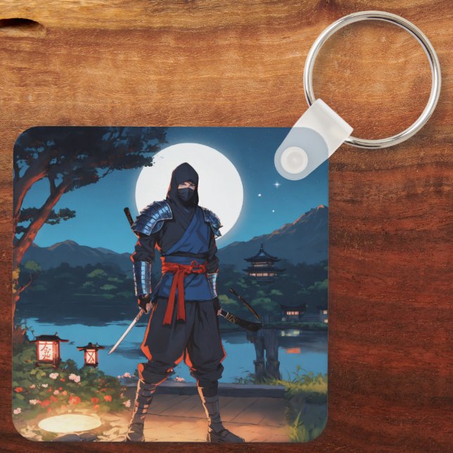 Midnight Shinobi: Moonlight Ninja Silhouette Premi Key Ring (Back)
