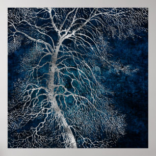 Midnight Silver tree - Black Poplar Poster