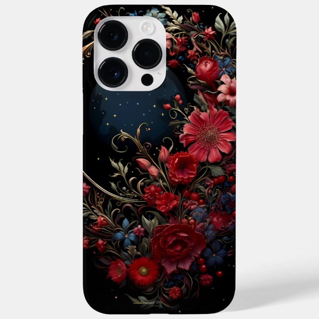 Midnight Sky and Red Posies  Case-Mate iPhone Case (Back)