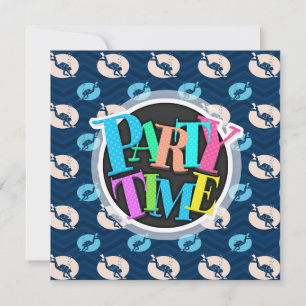 Midnight, Sky Blue, Tan, Scuba Diver; Diving Invitation