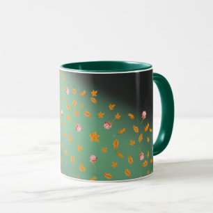 Midnight sky roses & autumn leaves mug