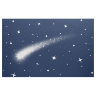 Midnight Sky With Shooting Star Fabric by the Yard