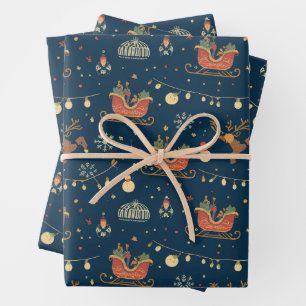 Midnight Sleigh Ride  Wrapping Paper Sheet