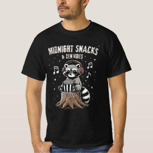 Midnight Snacks, Zen Vibes humorvolles Waschbär T-Shirt