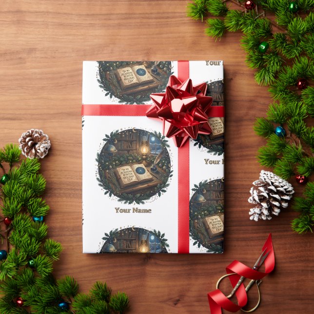 Midnight Snowfall Open Book Wrapping Paper (Holiday Gift)