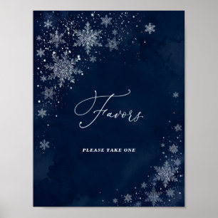 Midnight Snowflakes Bridal Shower Favours Sign