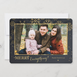 Midnight Snowflakes Photo Holiday Card