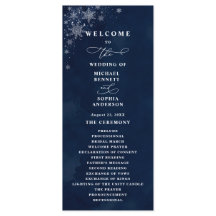 Midnight Snowflakes Wedding Program