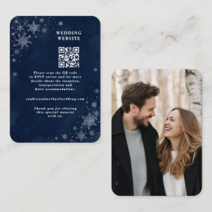 Midnight Snowflakes Winter Wedding Enclosure Card