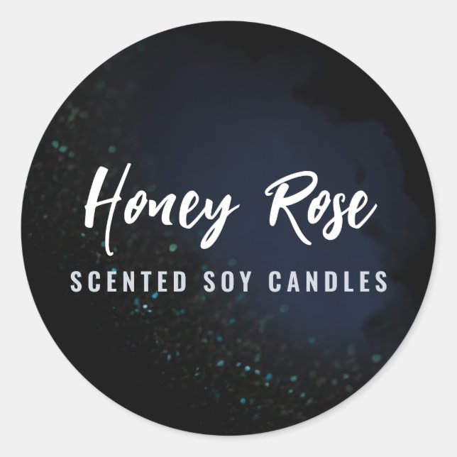 Midnight Sparkle Navy Blue Candle Labels (Front)