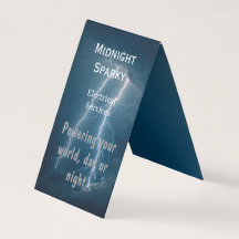 Midnight Sparky Electrical Co. Tent Business Card