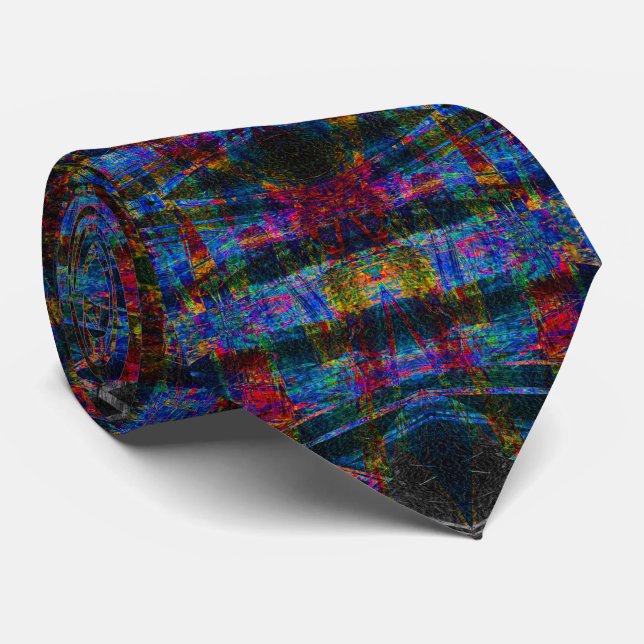 Midnight Spectrum Kaleidoscope Tie (Rolled)