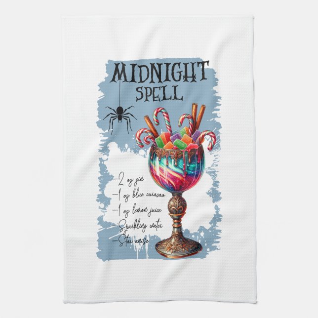 Midnight Spell Recipe Tea Towel (Vertical)