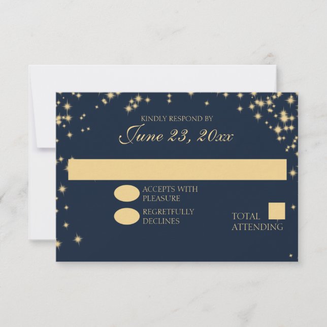 Midnight Stars Twinkle Wedding Response (Front)