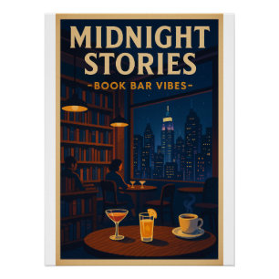 Midnight Stories – Book Bar Vibes Poster