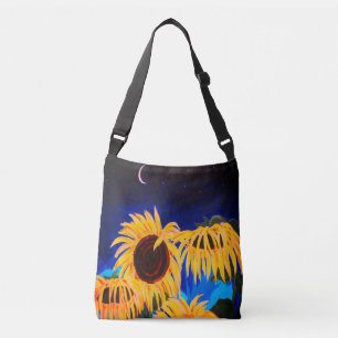 Midnight Sunflowers Crossbody Bag