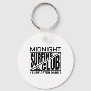 Midnight Surfing Club Moonlit Surfers Life Key Ring