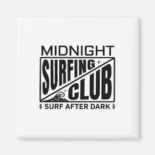 Midnight Surfing Club Moonlit Surfers Life  Magnet