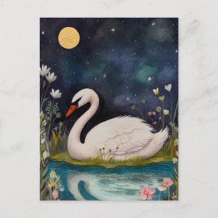 Midnight Swan Postcard