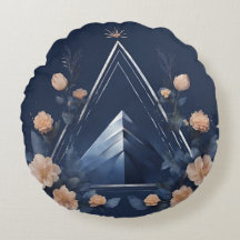 Midnight teal blue Floral AI art