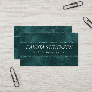 Midnight Teal Romance Satiny Grunge Branding Business Card