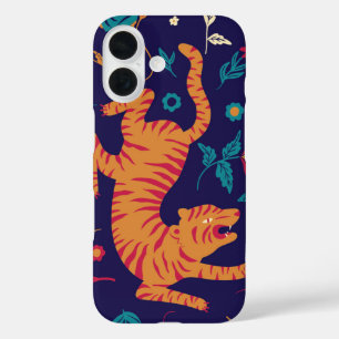 Midnight Tiger Bloom iPhone 16 Case