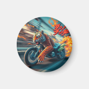 Midnight Tiger Rider Magnet
