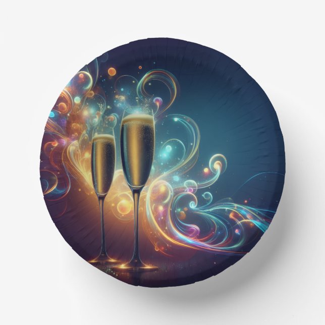 Midnight Toast Paper Bowls Plate (Front)