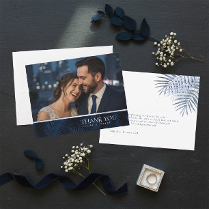 Midnight Tropical Palms Pattern Photo ID1322 Thank You Card