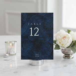 Midnight Tropical Palms Table Number ID1322