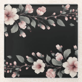 Midnight Tropics Glass Coaster