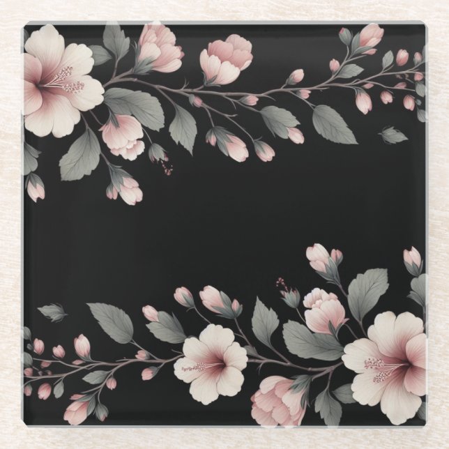 Midnight Tropics Glass Coaster (Front)