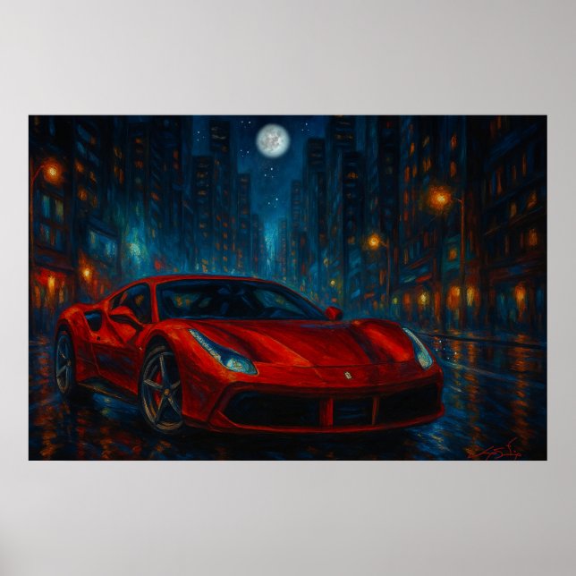 Midnight Velocity Car Poster (Front)