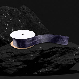 Midnight Velvet Damask Indigo Purple Grunge Glam Satin Ribbon