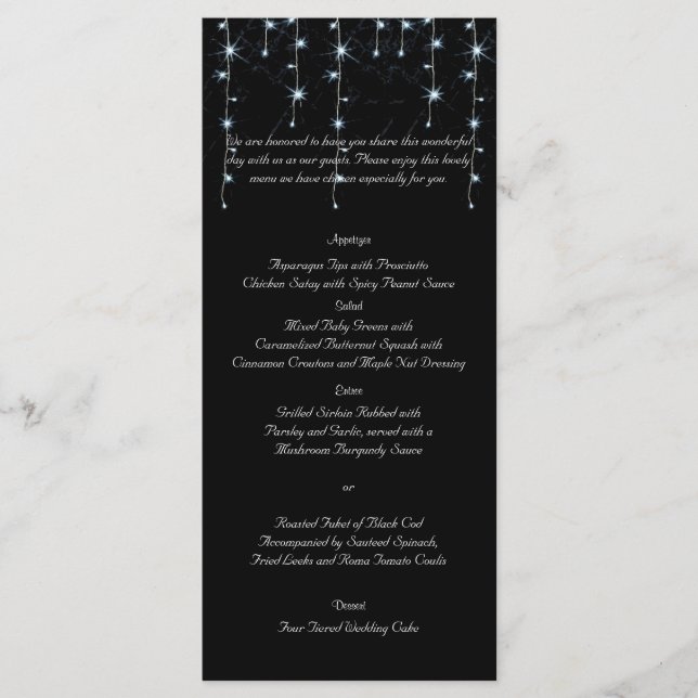 Midnight Vineyard Wedding Menu (Front)