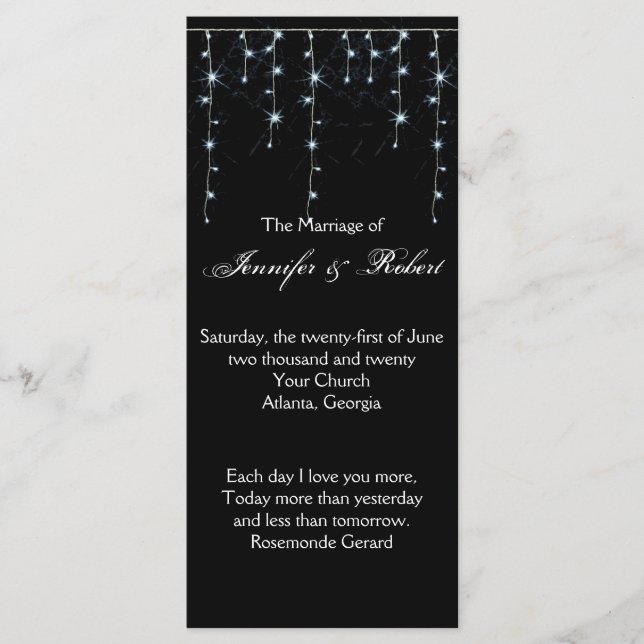 Midnight Vineyard Wedding Program Programme (Front)