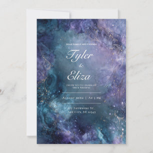 Midnight Watercolor Wedding Invitation