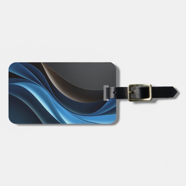 Midnight Waves Travel Luggage Tag (Front Horizontal)
